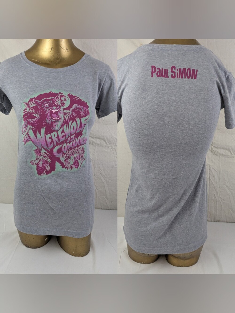 Paul Simon The Werewolf Is Coming  RARE CD Promo Grey Tshirt Size Medium